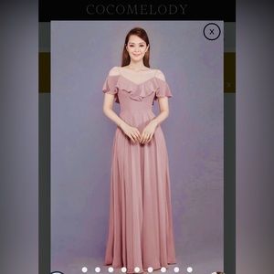 Cocomelody sheath colum floor length chiffon drees PR 3570
